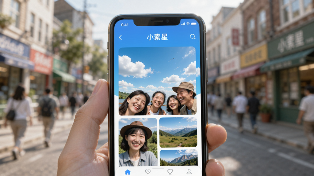 һ����ů�����Ļ��棬ǰ����һ���ֻ���Ļ����Ļ����ʾ��С���ǡ�APP�Ľ��棬����������������µ�������ʵЦ������Ȼ�羰��Ƭ��û�й���ĥƤ���˾���������ģ���ĳ��н־�����������ʵ��Ȼ���ɾ��������������޶���Ԫ��