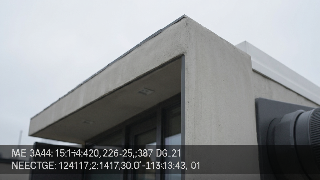 特写镜头展示水印相机建筑生成的照片水印细节,主体为照片底部叠加的清晰时间、地点、经纬度文字,布局平视,排版规整,风格写实,细节锐利,画质高清,干净无多余元素