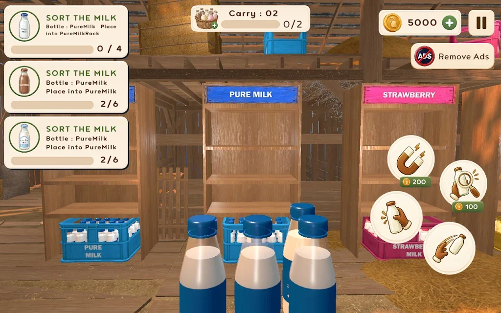 ţ��ƿ������Ϸ(Milk Bottle Shelf Sorting Game)v1.0 ��׿��