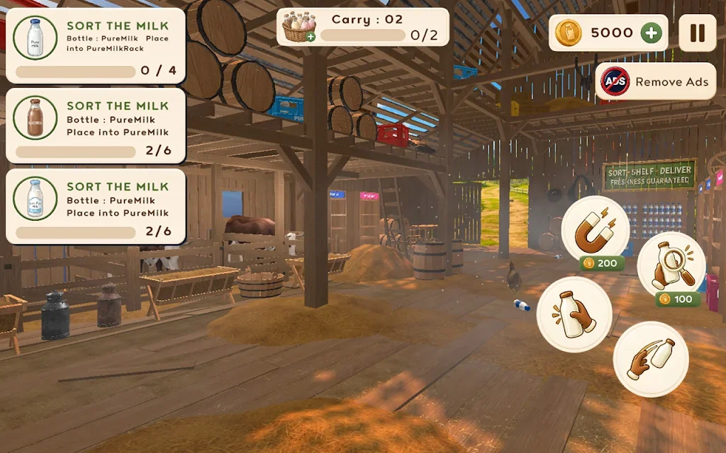ţ��ƿ������Ϸ(Milk Bottle Shelf Sorting Game)v1.0 ��׿��