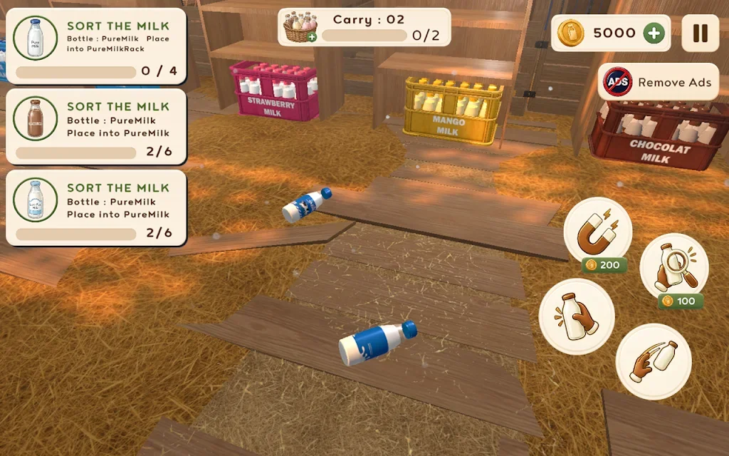 ţ��ƿ������Ϸ(Milk Bottle Shelf Sorting Game)v1.0 ��׿��