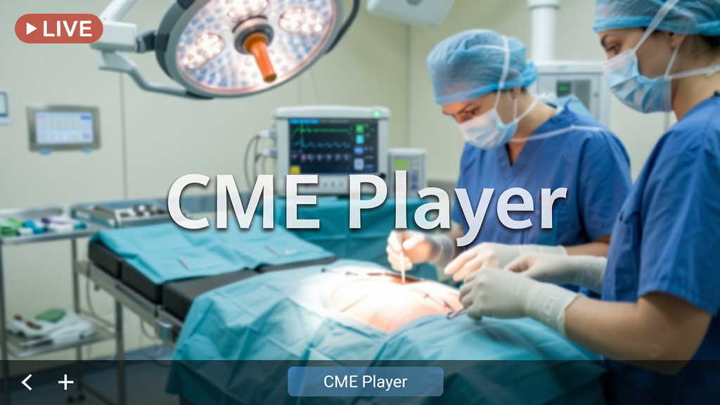 CME Player高清手术直播画面,显示手术台特写,画面上有