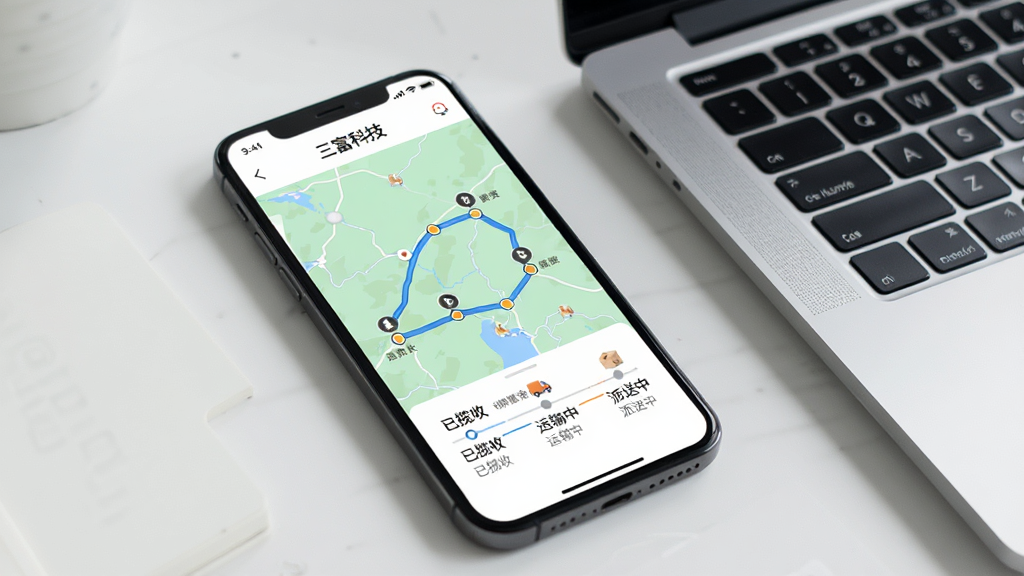 �ֻ���Ļչʾ�������Ƽ���APP���˵�����ҳ�棬��ͼ����ʾ�������㵽�յ��·�ߣ�;��������нڵ���Բ���ǣ��·�ʱ�����г��������ա����������С����������С���״̬����Ļ����Ϊ��ɫ����ͼΪǳ��ɫ�������������ֱ�ۣ��ֻ����ڰ칫���ϣ��Ա��бʼǱ����ԣ�����ɾ����߻���