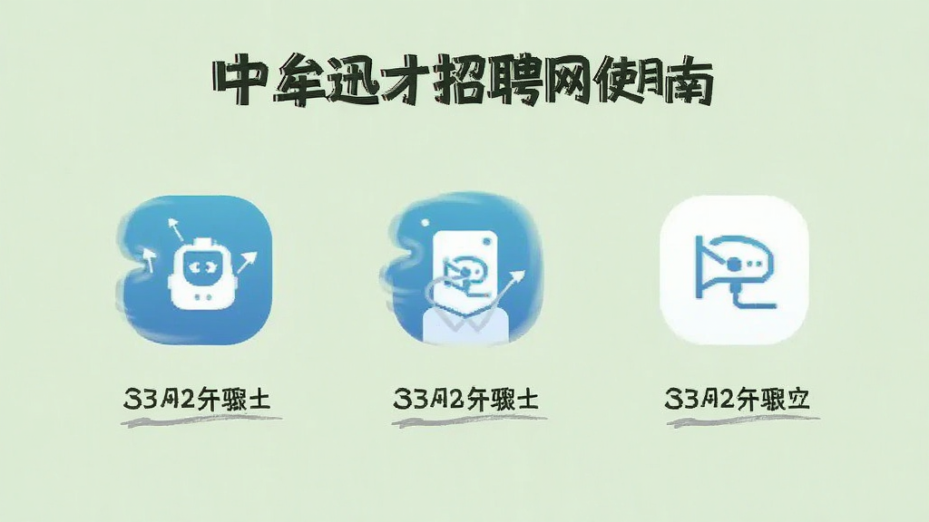 中牟迅才招聘网使用指南配图,展示手机安装应用步骤,背景为浅绿色,步骤图标清晰,画质干净,无多余元素