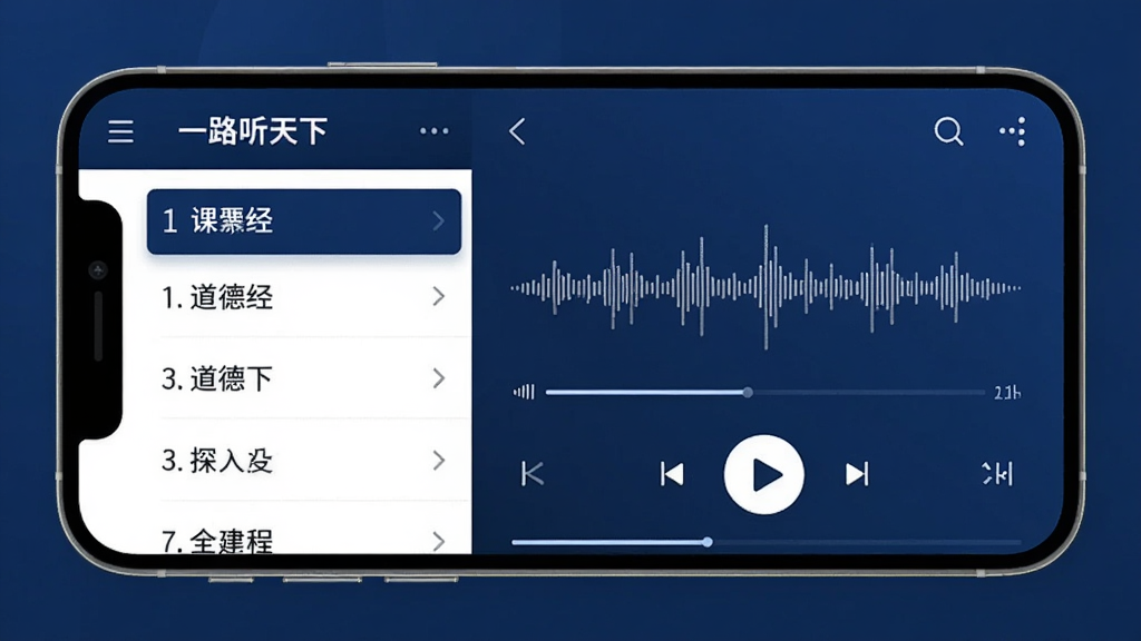 ���壺һ·������APP���Ž��棬��ʾ�γ��б������֣��ֻ�����չʾ�����γ�Ŀ¼���Ҳಥ�������Ű棺��������ͻ�������¾����ȿγ����ơ���������Լ��������ɫ��ϸ�ڣ���Ƶ����ͼ�����Ű�ť���ԣ����ʸ��塣