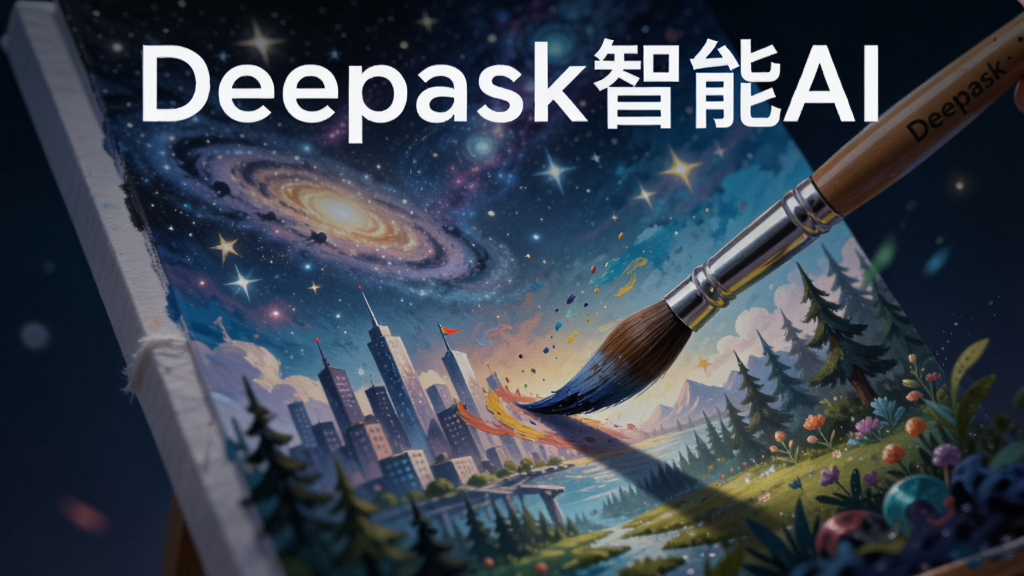 չʾDeepask����AI��ͼ���ܵ��Ӿ�Ч��ͼ����������һ֧�������ڻ���һ��ɫ�ʰ�쵵Ļ������������ݰ����ǿա����к�ɭ�֣������С�Deepask����AI�����������ָ��ж��У�����λã�ϸ�ڷḻ�����ʸɾ��޶���Ԫ�ء�