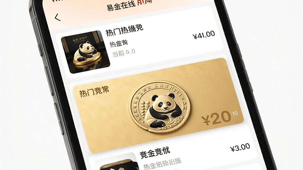һ��չʾ�׽�����APP����ĸ����ͼ���������ֻ���Ļ�ϵ������б�ҳ�棬�������������ϵ�������������Ʒ����ͼ�����ƺ͵�ǰ���ۣ��Ű������죬����ִ�����ϸ���ϸ�����ʾһ�����ھ����е�������è��ң�����ϸ��ɾ����޶���Ԫ��
