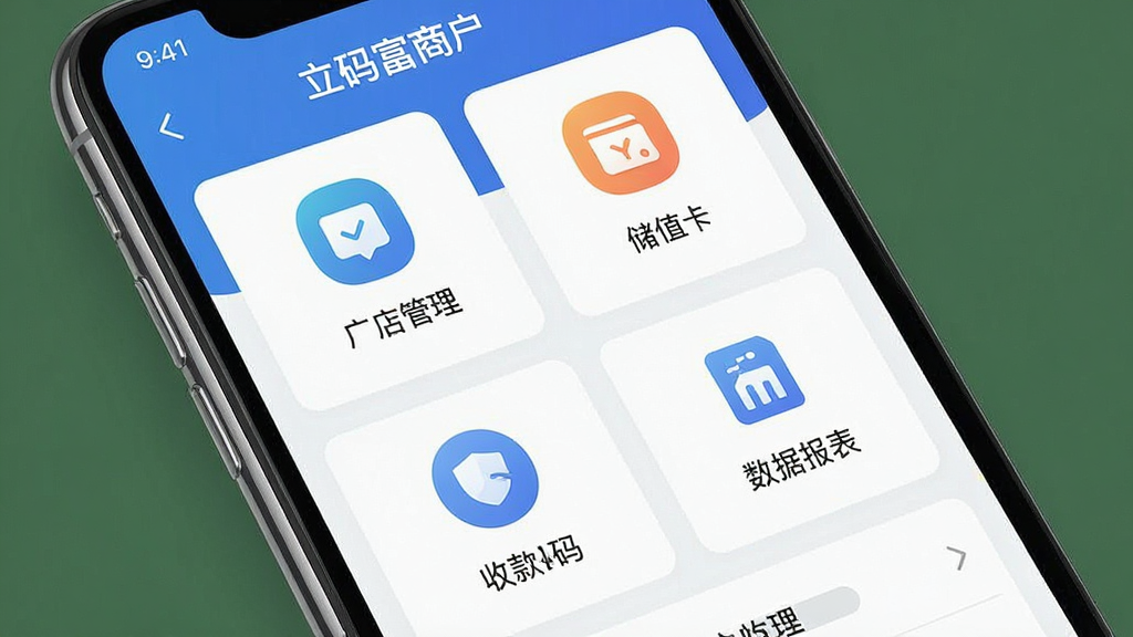 һ��չʾ���븻�̻�APP������ĸ����ͼ������Ϊ�ֻ���Ļ�ϵ��������棬�����ŵ�������տ��롢��ֵ�������ݱ�����ģ��ͼ�꣬�����������Ű����룬������ִ���ϸ�ڷḻ������ϸ�壬�ɾ��޶���Ԫ�أ����ֱ�ע�����븻�̻���