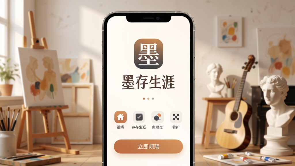 ���壺ī������APP����������������棬��ʾƷ��logo�͡�ī�����ġ����֣�����Ϊ���������ҳ������л��ܡ����������ܵ�Ԫ�ء����֣����й�ͼ����������չʾ����ͼ�ꡣ�Ű棺�ִ���࣬ͻ��Ʒ�����ơ������ů��רҵ�������С�ϸ�ڣ��߾��Ƚ�����Ⱦ��ɫ����͡����ʣ�4K���壬�ɾ����޶���Ԫ�ء�