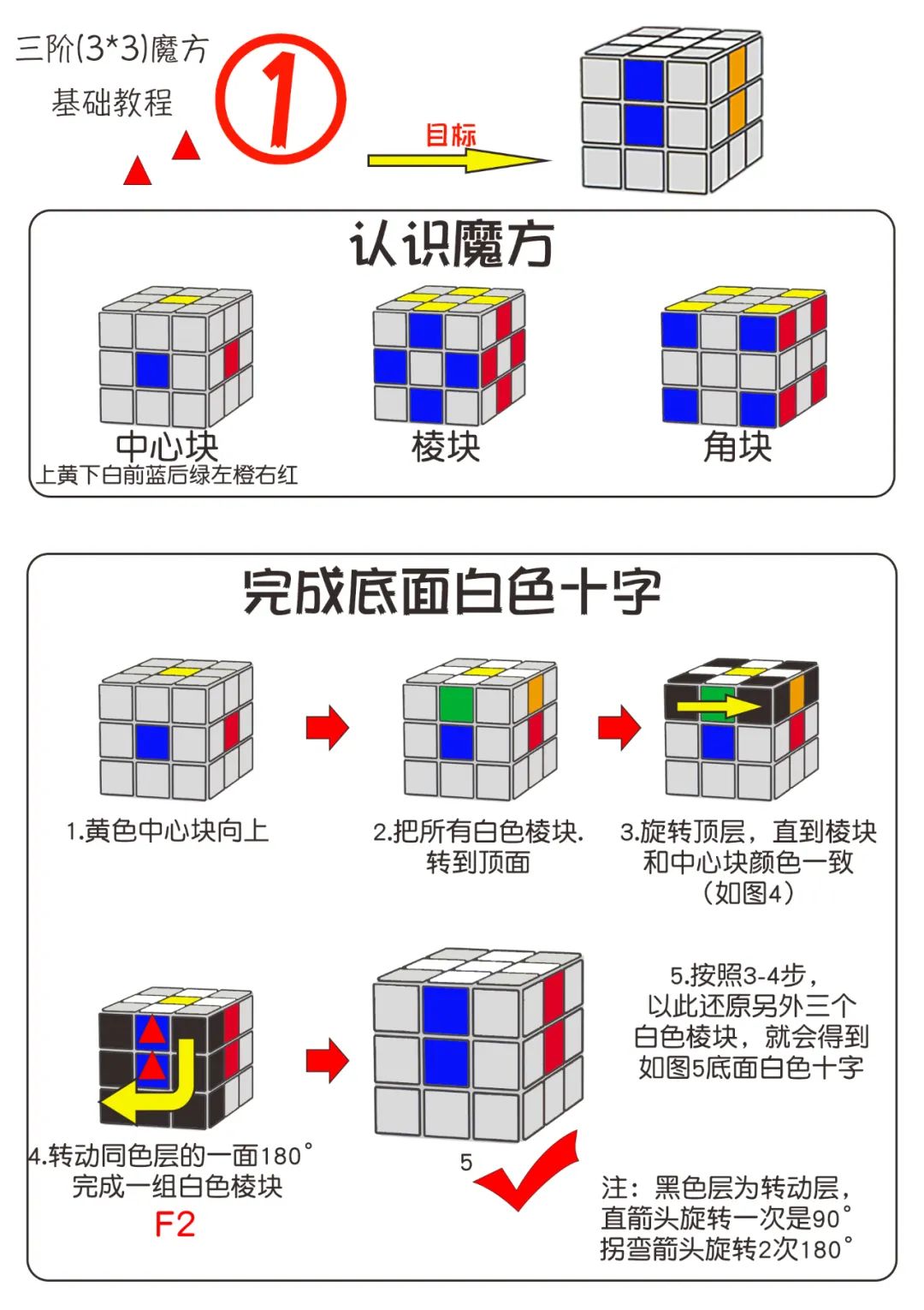 拼魔方底层白色还原技巧