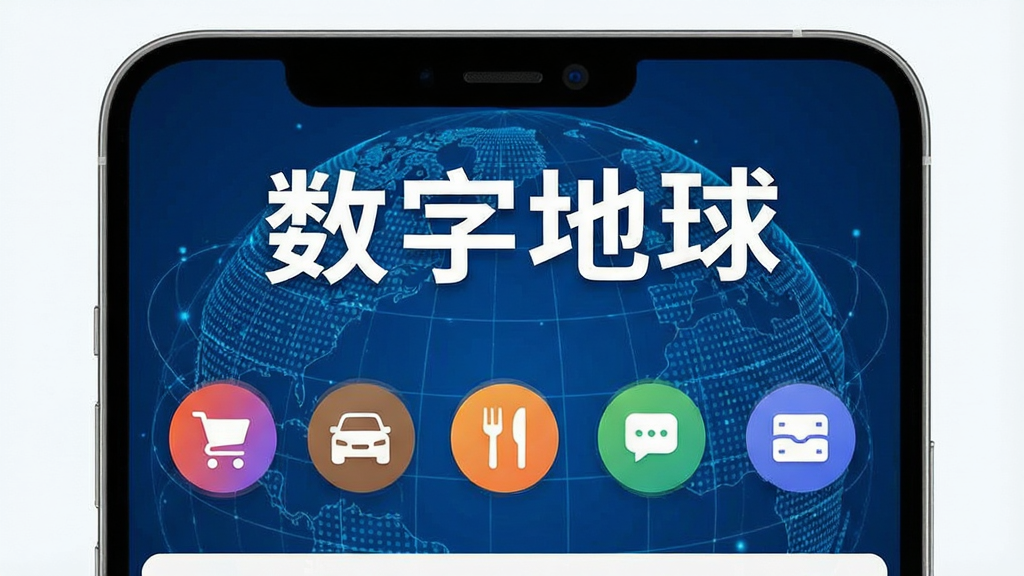 ���ֵ���APP������չʾ��һ��������������罻�칫��һ��Ĵ���ƽ̨���ֻ���Ļ��������ʾ�����ֵ����ĸ�����ΪӦ�����ƣ��·������Ź����У�����������졢�칫�Ȳ�ɫԲ�ι���ͼ�꣬����Ϊ��ɫ�Ƽ��е������񣬽��沼�ּ���ִ�����ƽ����Ʒ�񣬸�����Ⱦ�����ʸɾ����޶���Ԫ��