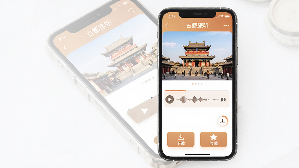 ���壺�Ŷ�����App���ֻ��ϵ�ʵ������Ч������Ļ��ʾһ����������ҳ������Ƶ�����������ذ�ť�����֣��ֻ�����ڷţ���Ļ�����������Ű棺����ҳ�Ϸ�Ϊ������Ƭ���м�Ϊ��Ƶ���������·�Ϊ�������ղذ�ť����񣺼���ִ���UI��ƣ�ɫ����ů��ϸ�ڣ���Ļ���С��Ŷ���������������Ƶ����ʾ���Σ����ذ�ť�н��Ȼ������ʣ������ͼ��񣬸ɾ��޶���Ԫ�أ�ͻ��ʵ�ù��ܡ�