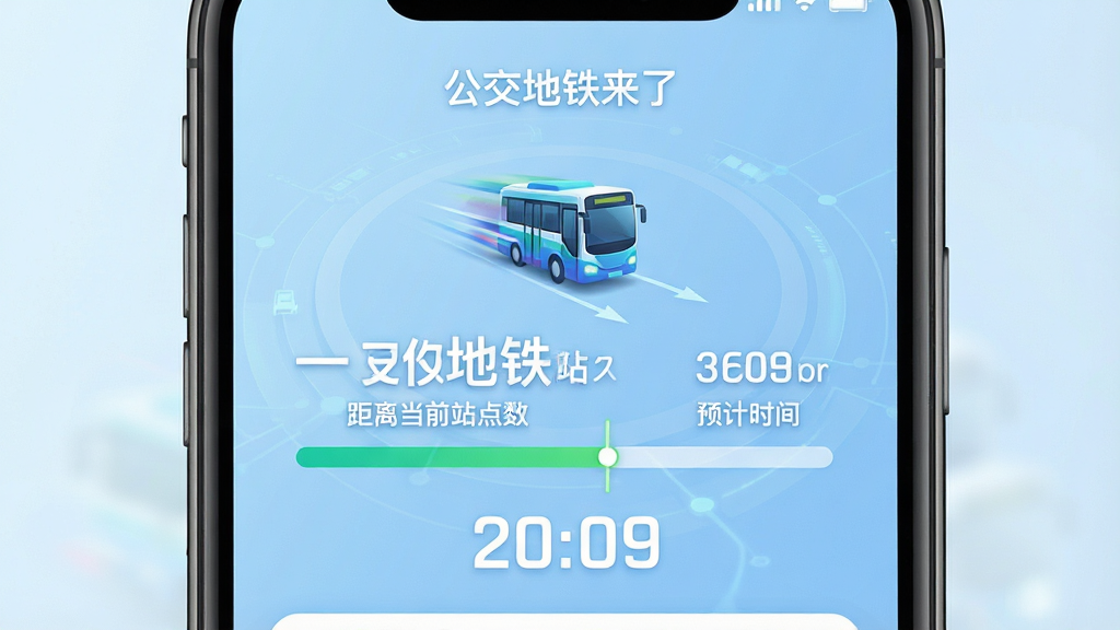 ���壺�ֻ���Ļչʾ�����������˵�ʵʱ��վҳ�棬��ʾ���������뵱ǰվ���վ����Ԥ��ʱ�䡣���֣��ֻ����У������������Ľ����������ֵ���ʱ���Ű棺��Ϣ�㼶������վ����ʱ���ô������ͻ������񣺼��Ƽ��У�����Ϊ����ɫ���䡣ϸ�ڣ���Ļ�Ϸ��С������������ˡ�����������ͼ�궯̬ǰ�������ʣ����壬�ɾ����޶���Ԫ�ء�