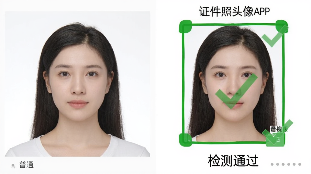 一张对比示意图,左侧为普通照片,右侧为经过