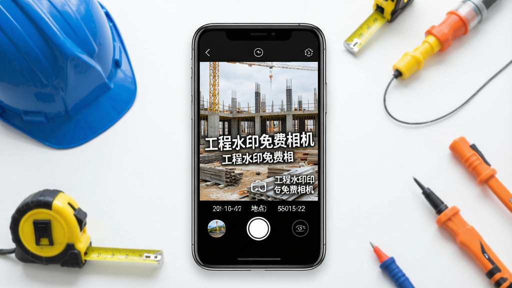 ���壺����ˮӡ����������չʾ��һ�������ֻ���Ļ��ʾ����ʱ�䡢�ص㡢��γ��ˮӡ��ʩ���ֳ���Ƭ�����֣��ֻ����У���Ļ���������ɼ�����Χ�а�ȫñ�����ߵȹ���Ԫ�ص�׺���Ű棺�ֻ�λ�ڻ������ģ�������࣬ͻ��APP����ˮӡЧ�������дʵ���ɫ��������ϸ�ڣ�ˮӡ������ʾ������ˮӡ��������������ʱ��ص㣬���ʸ��壻���֣�������ˮӡ�������������ʣ����塢�ɾ����޶���Ԫ��