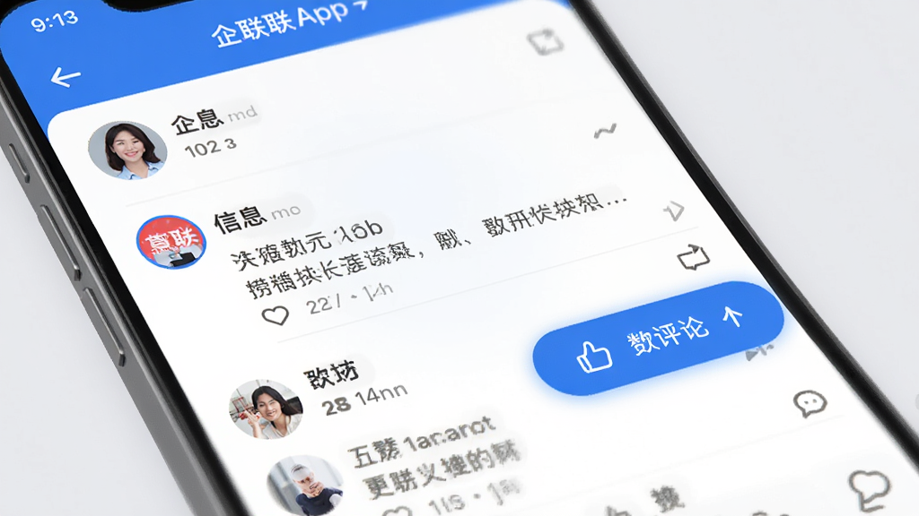һ��������App����ҵ�罻���棬��ʾ�û�ͷ�񡢶�̬��Ϣ�����������۰�ť������Ϊǳ��ɫ�罻��񣬻���Ԫ����Ŀ�������Χ��Ծ�����ʸ��壬�޶���Ԫ��