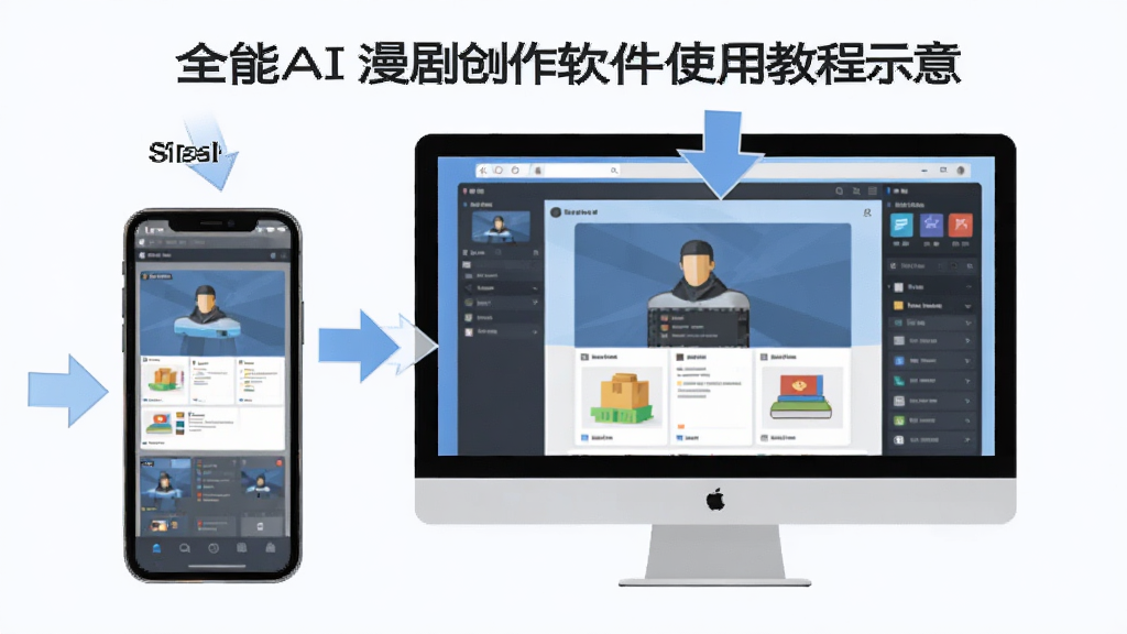 ȫ��AI���紴������ʹ�ý̳�ʾ��ͼ��������һ���ֻ���һ̨���Բ��ţ���Ļ��ʾ�����������棬��Χ�в����ͷָʾ��������࣬����ƽ�����ʸɾ����޶���Ԫ�ء�