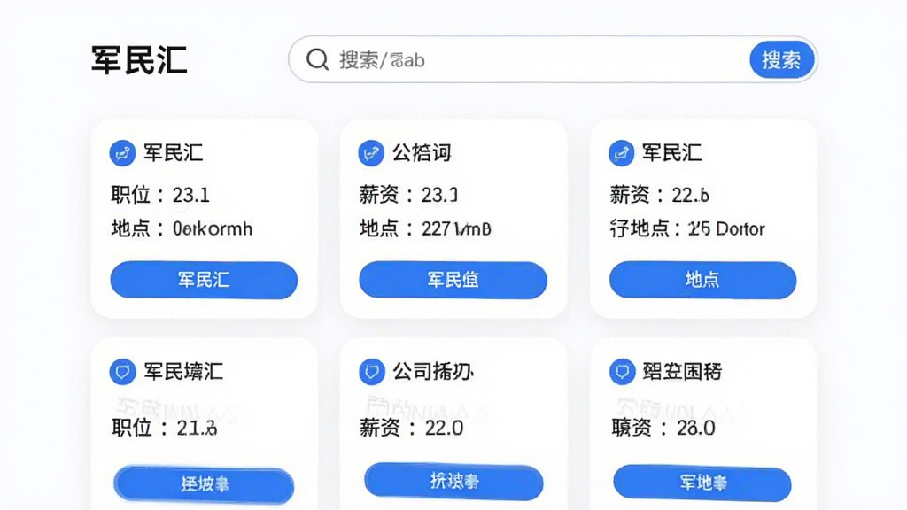 ͼƬչʾ������㡱��Ƹҳ�棬ҳ�涥��Ϊ�������·�Ϊ��λ��Ƭ�б�����Ƭ��ʾ��˾���ơ�ְλ��н�ʡ��ص㣬��Ƭ����Բ����ƣ������ɫ��������ɫ��ť���ɾ����������ʾ�ϸ���޶���Ԫ��