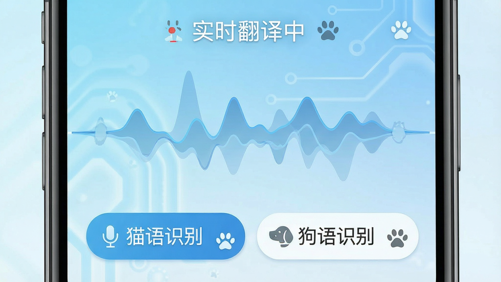 Animal TranslationӦ�ý�����д��������ʾ��ʵʱ�����С����в�����ͼ��̬������·��ֱ��г���è��ʶ�𡱡�����ʶ��������ť������Ϊǳ��ɫ�Ƽ��н��䣬���ּ��󷽣���ƽ����Ʒ��ϸ�ڴ���΢С��èצ�͹�צͼ���׺�����ʸɾ��������޶���Ԫ��