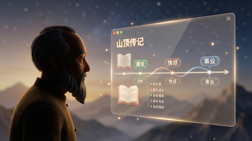 ���壺һλ�곤���ߵĲ�Ӱ����ǰ�����ŷ����AI�Ի����棬��������Լ���֡�ɽ�����ǡ��������鱾�½ڽṹ�����֣�����λ�ڻ����������֮һ�����Ҳ�����֮��Ϊ��͸����AI���棬��������ʱ������ʽ�����š��ɳ���������С�������ҵ���ȱ�ǩ���Ű棺����㼶������ʱ�����������������������������ů��ׯ�ء����пƼ��������Ĺػ���3D��Ⱦ��񣬹�Ӱ��͡�ϸ�ڣ����ߵ�������AI����Ĺ���໥��ӳ�����������ʵ�ɽ�����ǿգ�Ԣ���������̡����ʣ�8K���ɾ����޶���Ԫ�ء�