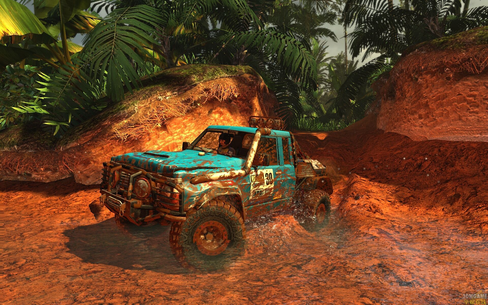 越野赛车4×4游戏(Offroad Adventure) 夜间雨林关卡驾驶截图
