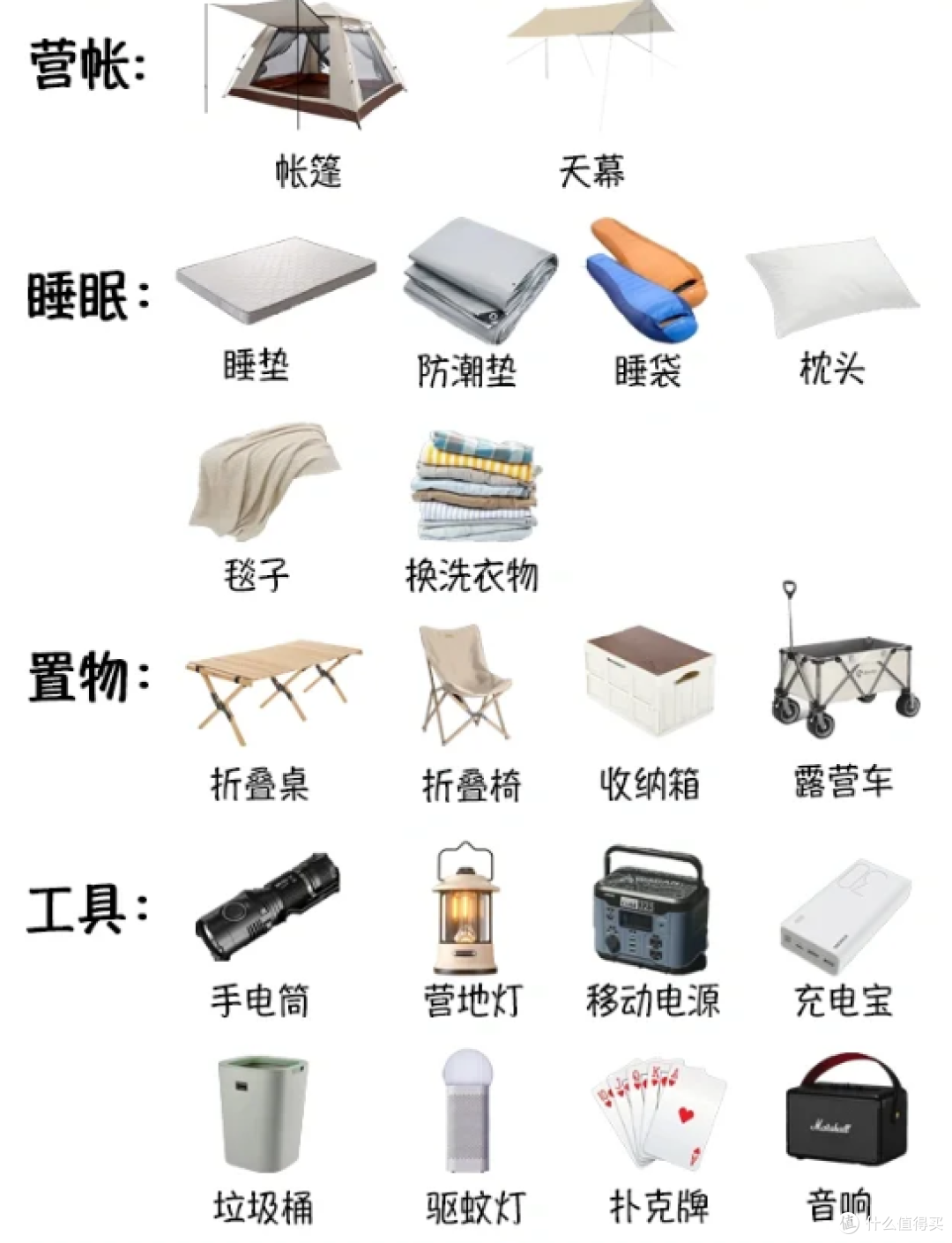 懂营地 露营装备清单 新手必备大全