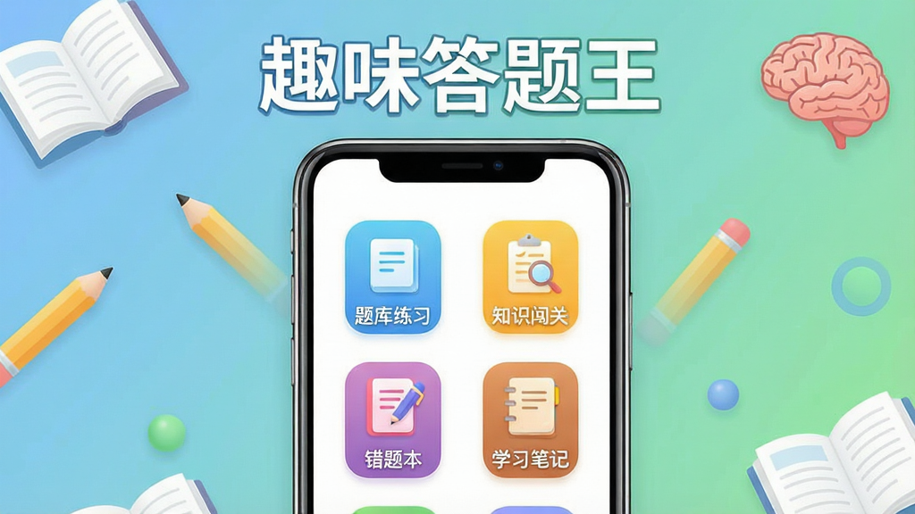 һ��չʾȤζ������Ӧ��ȫò�ĺ������ͼ������������һ�������ֻ�����Ļ��ʾ�����棬�����������ϰ������֪ʶ���ء��������Ȿ������ѧϰ�ʼǡ��Ȳ�ɫͼ�꣬��������ͽ������ɫ����ɫ����׺�鱾��Ǧ�ʡ����Ե�ѧϰԪ�أ����������»��ã����֡�Ȥζ�������������ֻ��Ϸ��������������ɾ��޶���Ԫ��