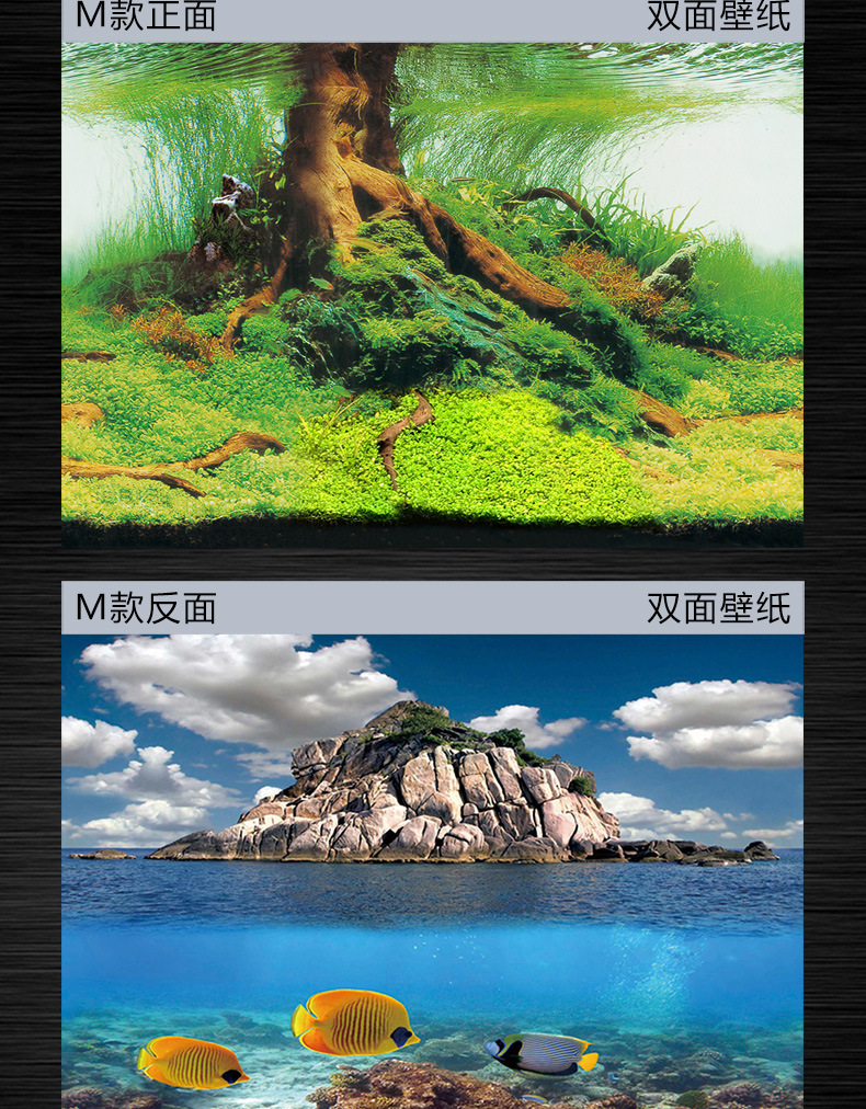 养鱼主题壁纸 双屏全景 高清背景图 水族缸拼接