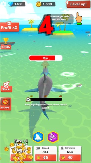 贪吃大白鲨最新版(Idle Shark)v8.8 官方版