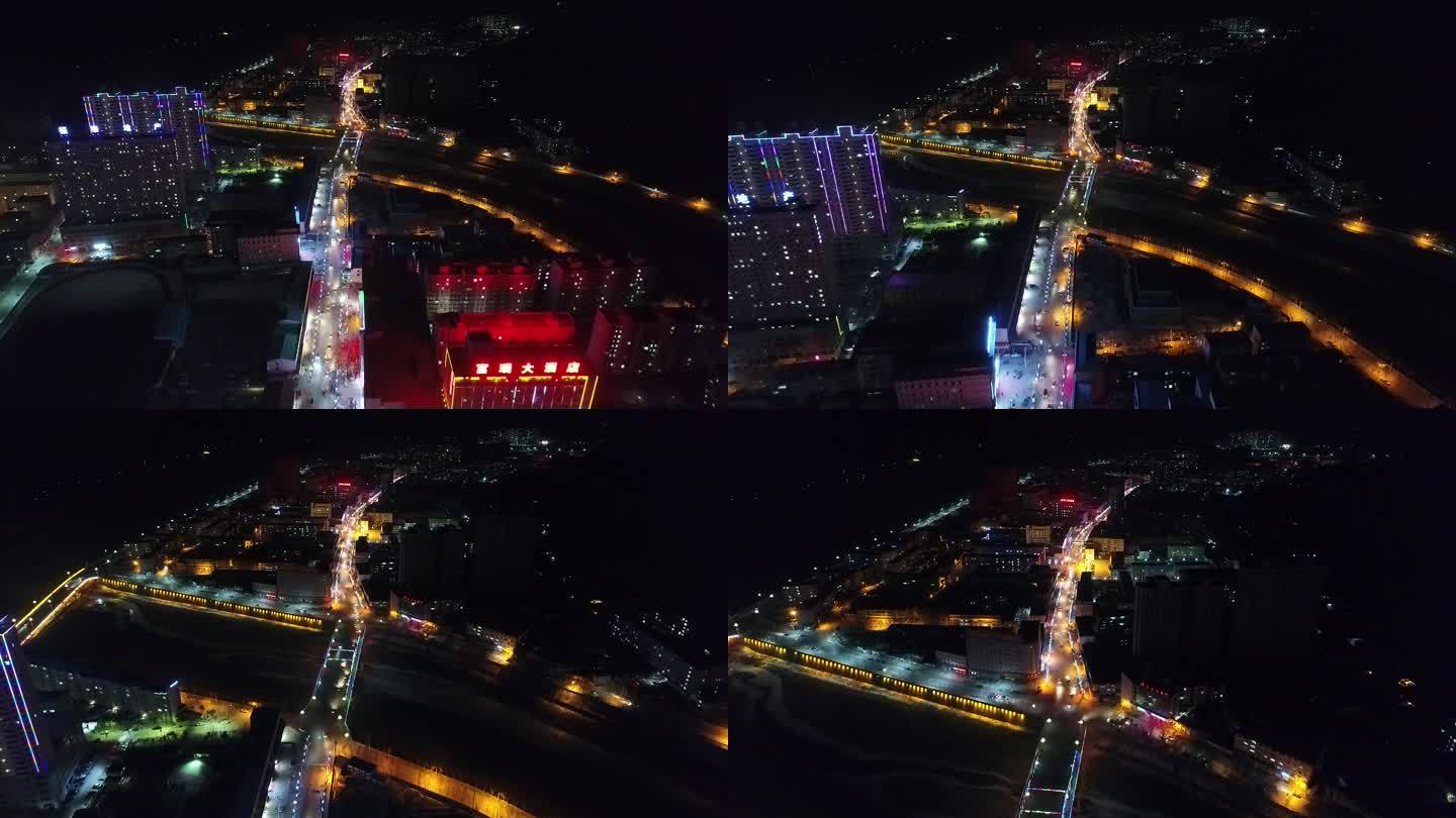 爱富县古城夜景