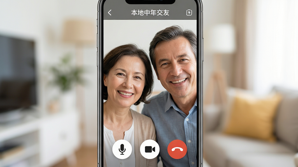 ���壺�ֻ���Ļ��ʾ���������꽻�ѡ���Ƶ������棬����������λ������Ů���ڿ�����Ƶͨ������Ļ�·�����˷硢����ͷ���Ҷϰ�ť�����֣��ֻ��������У�����Ԫ�������������黯���Ű棺��Ƶ����ռ��������ť�����ڵײ������������ܰ�������ϸ�ڣ����������Ȼ����ťͼ�����������ʸ��壬�ɾ����޶���Ԫ�ء�