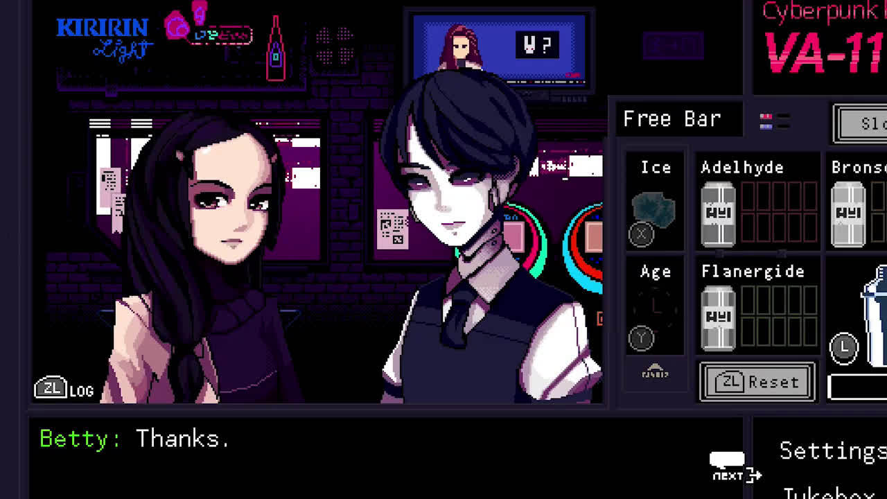 ������˾Ʊ��ж� VA-11 Hall-A: Cyberpunk Bartender Action ����Ի����ִ�������ѡ����