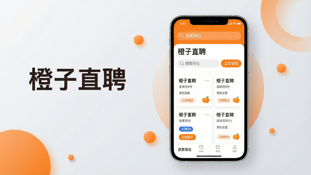 ���壺һ�������������ֻ�����Ļ����ʾ������ֱƸ��APP�����棬���涥���г�ɫ�������·������Ŷ�������ĸ�λ��Ƭ�����֣��ֻ�λ�ڻ�������ƫ�ң�������������Ű�������������ҷ���ʽ��ͼ���Ű棺����ɾ����ֻ�����Ԫ�������ɱ棬����Ϊ��͵�ǳ�ҽ��䣬����������ɫԲ��װ�Ρ�����ִ���ƽ������������ͶӰ��ɫ����������ɫ��Ϊ��ɫ���ɫ��ϸ�ڣ��ֻ���Ļ����������ʾ������ֱƸ���ĸ��֣��Լ���������λ�����������������Ȱ�ť���֡����ʣ����壬�ɾ����޶���Ԫ�ء�