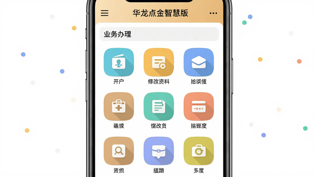 ���壺����������ǻ۰桱ҵ����������ͼ��չʾ��ҵ��������˵��������������������޸����ϡ���ͼ�ꡣ���֣��ֻ���Ļ���У��������ס��Ű棺�Ź��񲼾֣�ͼ��Բ�󡣷�񣺱�ƽ����ơ�ϸ�ڣ�ͼ���·������ı�ǩ�����ʣ��������ɾ����޶���Ԫ��