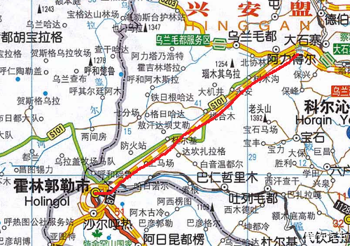 指掌霍林河 运煤专线 交通路线 地图查询
