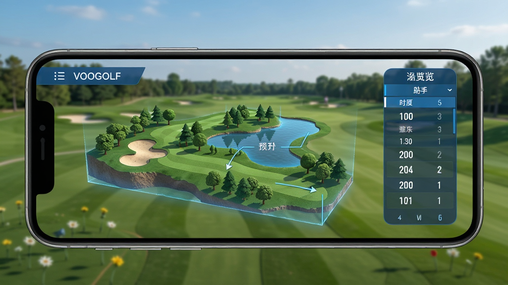 VOOGOLF�߶��������򳡵�ͼԤ�����棬�ֻ���Ļ����ʾ��ĳһ����3DȫϢ���ͼ����עɳ�ӡ�ˮ����ľ���ϰ���Ҳ��о���������壬����Ϊ��ʵ����������ˬ���Ƽ��������ɫ���䣬����ϸ�壬ͻ��רҵ�����ֻ�����