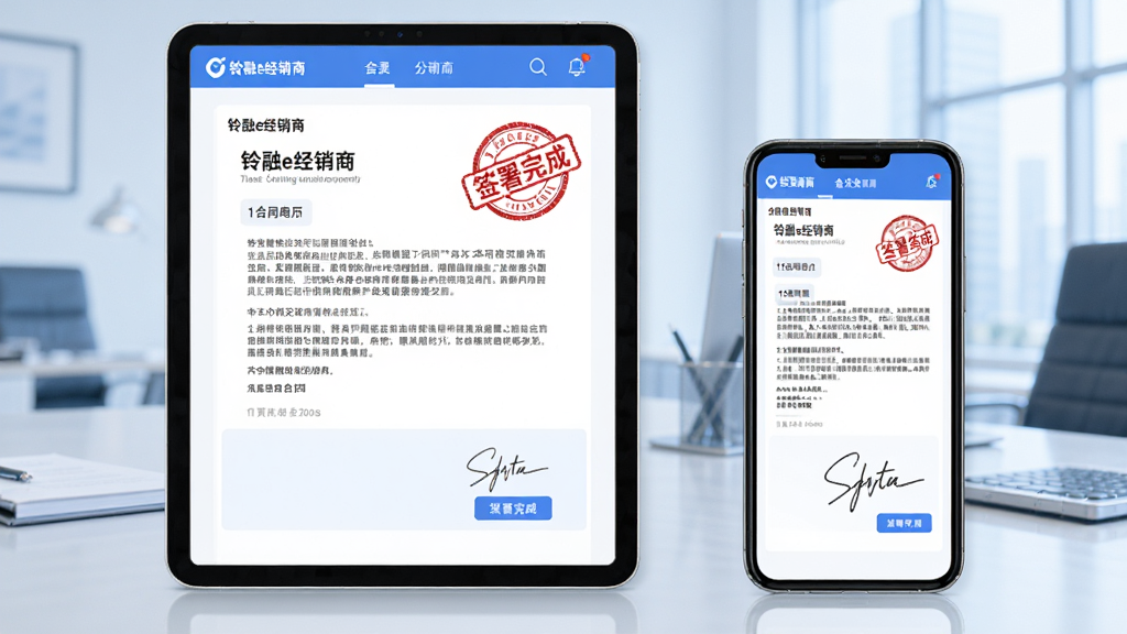 ����Ϊƽ��������ֻ�����չʾ������e�����̡����Ӻ�ͬǩ����棬��Ļ���к�ͬ�ı���ǩ���������Ͻ���ʾ��ǩ����ɡ�ӡ�£�����Ϊ����ɫ�����񳡾�����������ƽ�⣬���רҵ���������ʸ���ɾ��޶���Ԫ��