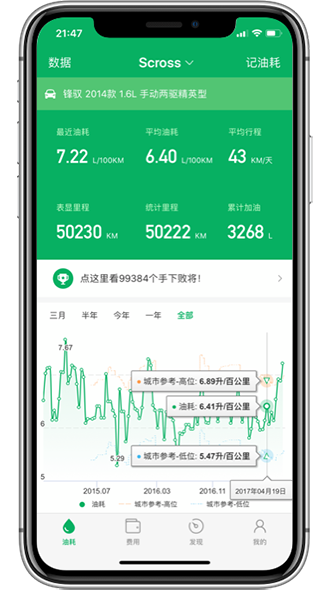 小熊油耗app下载 实测油耗记录工具界面