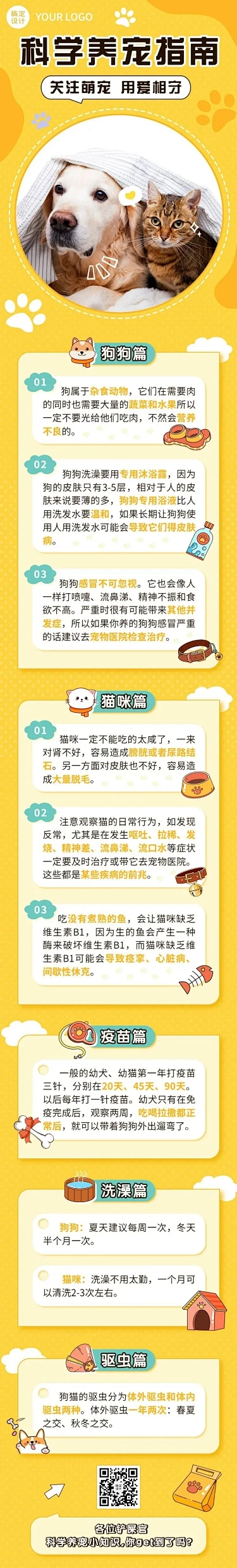 动物百科 猫狗生活习性 行为科普配图