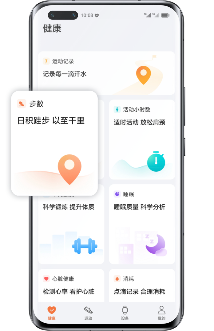 运动健康云服务app 多设备连接 数据同步示意图