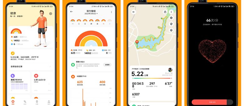 运动健康云服务app 运动记录详情页 图表分析