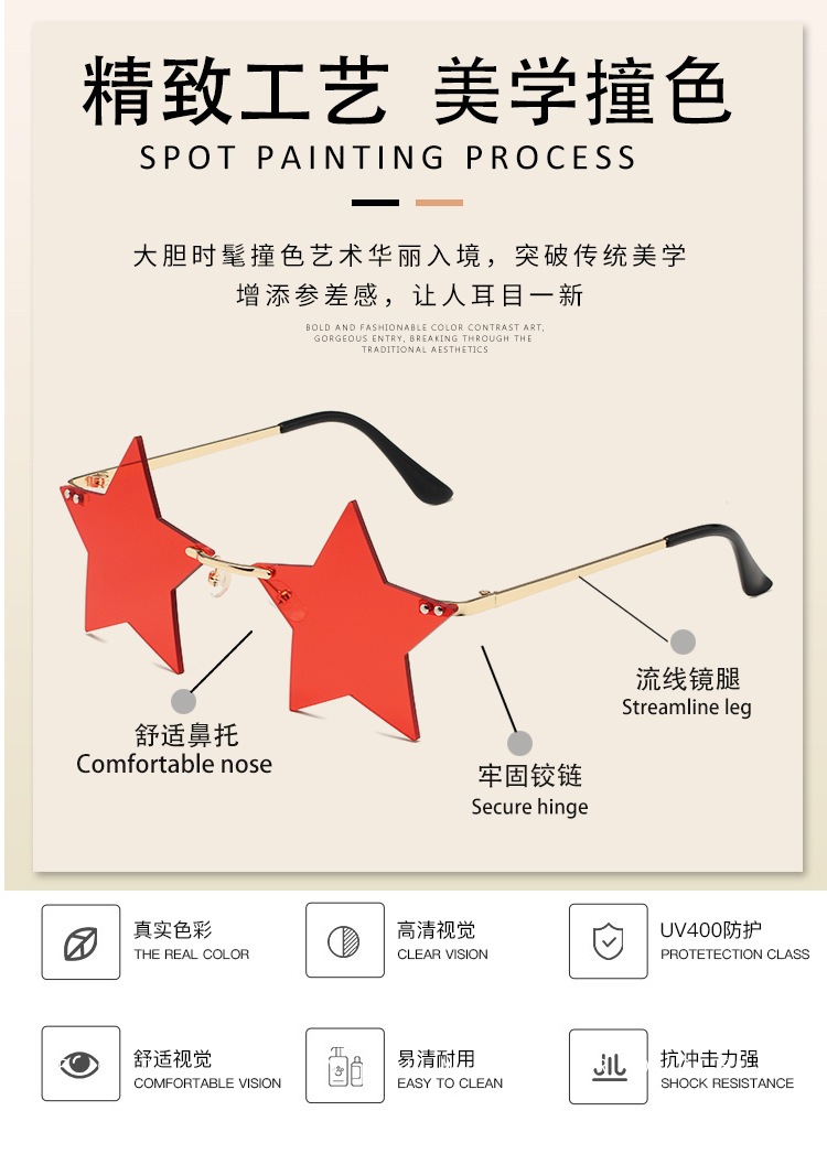 Star Glasses星星眼镜材质细节与佩戴舒适度