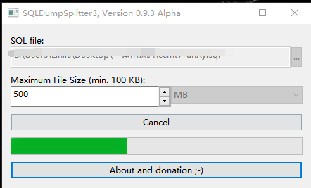 SQLDumpSplitterSQL数据库备份分割工具 绿色版界面参数设置按大小拆分sql