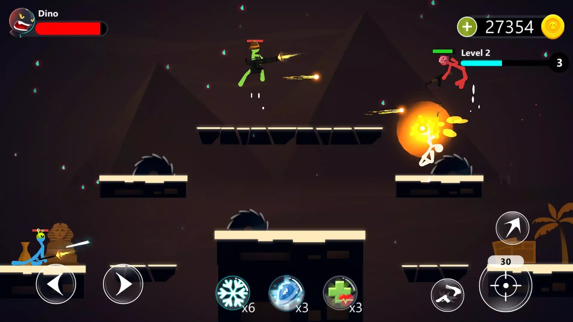 终极忍者火柴人乱斗游戏下载安装(NinjaStickmanFight) 游戏内连招操作界面截图