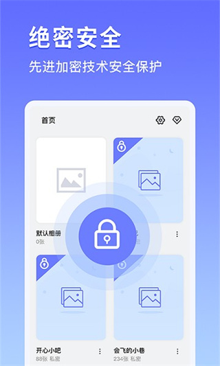 密码云相册app 加密空间导入照片操作界面图