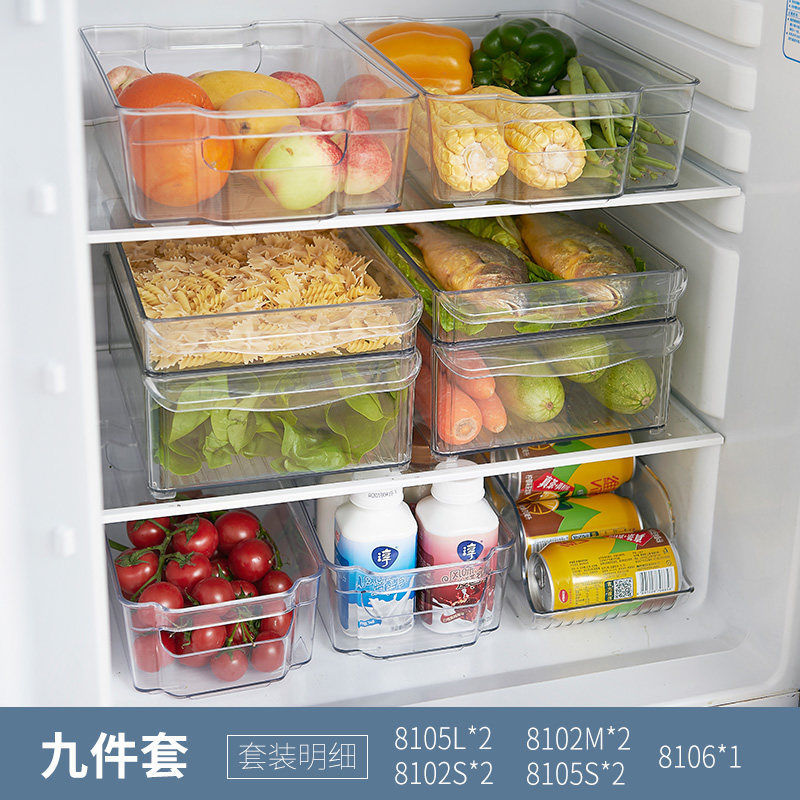装满冰箱保鲜盒收纳筐整理实拍图