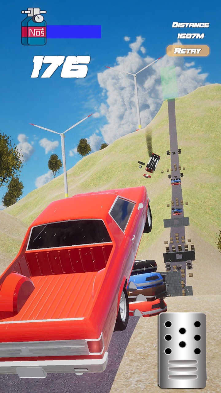 超级车祸游戏下载(Mega Car Crash - Stunt Ramp) 特技坡道飞跃和撞车慢动作画面
