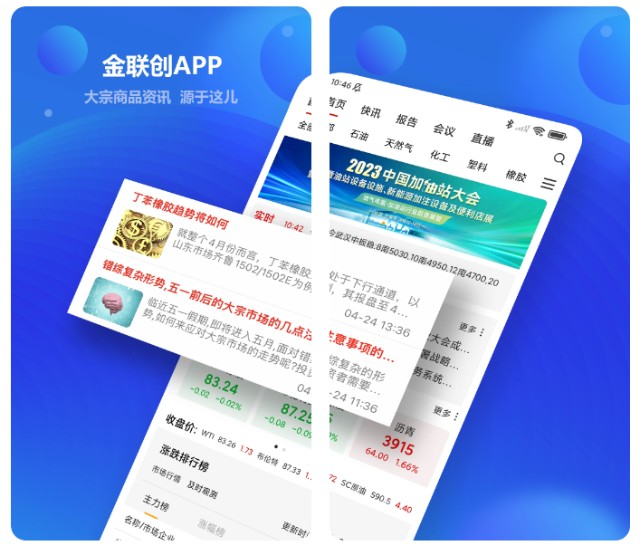 金联创app行情自选与历史走势查询