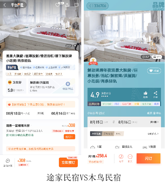 途家民宿app下单支付页面和积分抵扣展示