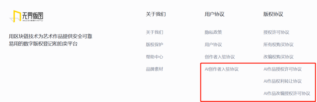 爱原物app作品授权说明页面 商用版权范围标注细节